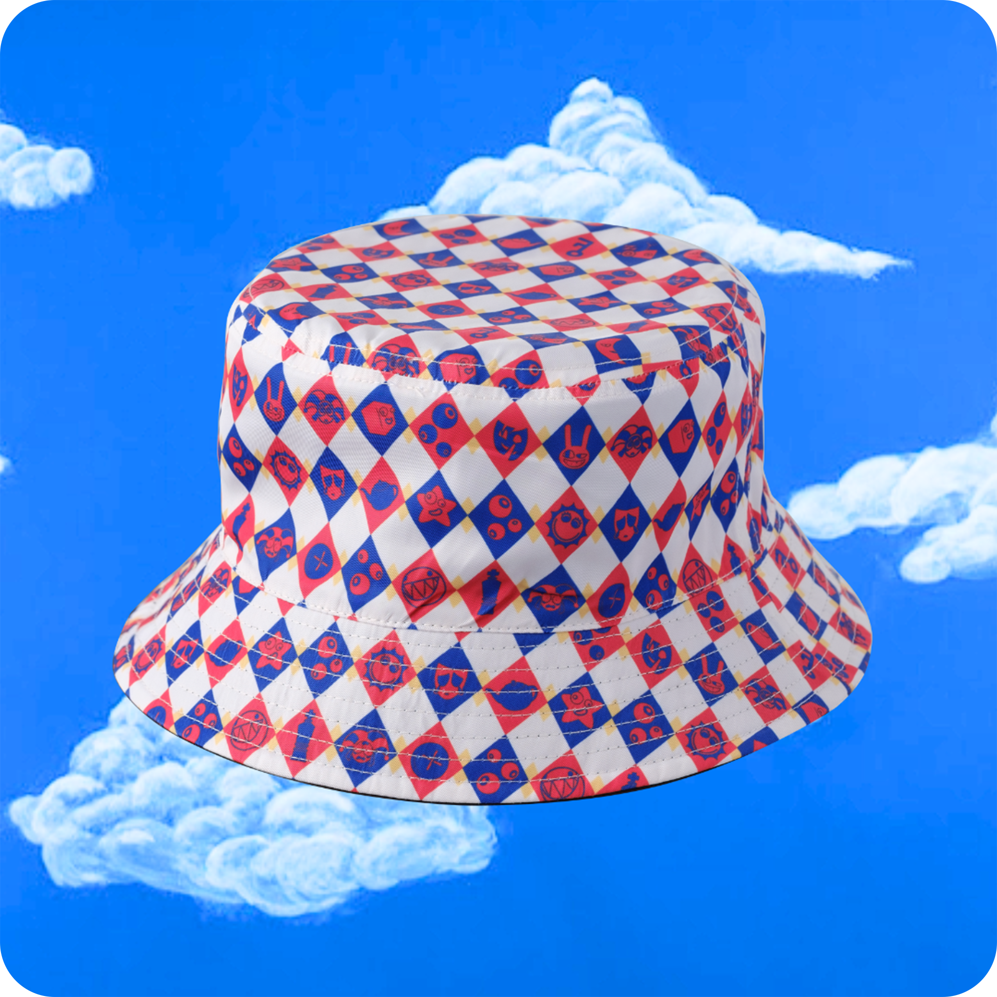 Reversible Digital Circus Bucket Hat – Cotton & Polyester