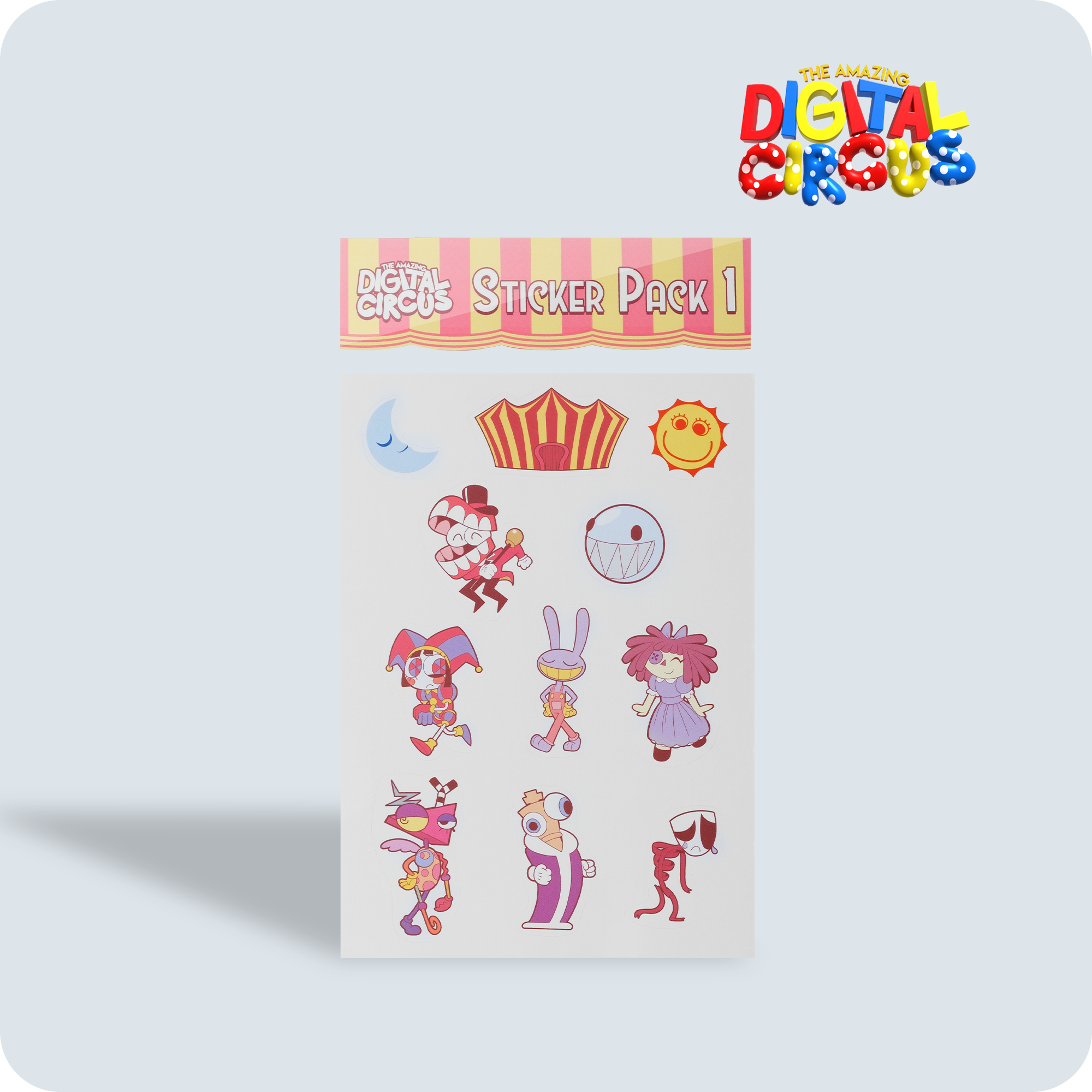 Digital Circus Sticker Pack - 10x6 Inch Matte Laminated Art Paper