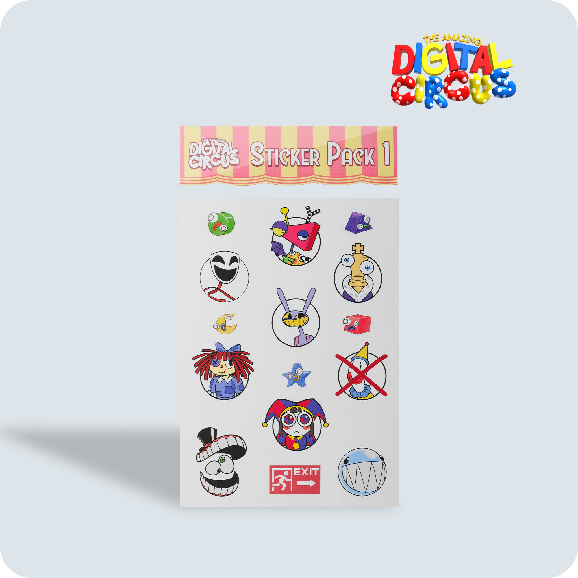 Digital Circus Sticker Pack - 10x6 Inch Matte Laminated Art Paper
