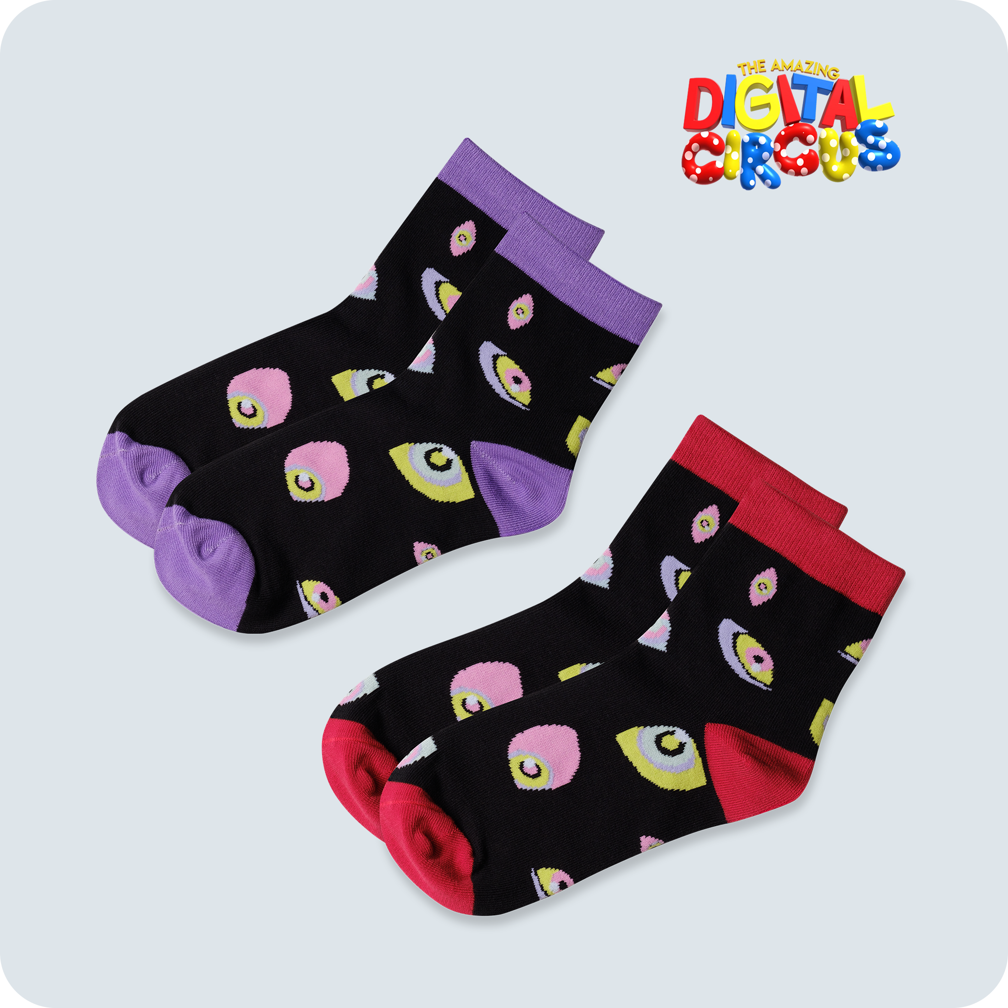 Checkmates Chess-Themed Socks - Purple & Red Cotton Blend Pair